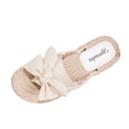 thumbnail image 2 of Caywon Women Bow Sandals, Knotted Flat Espadrille Slide, Open Toe Slip On Summer, Comfortable Ladies Beach Shoes Sandalias Mujer, 2 of 7