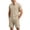 Khaki, variant on Men's Vacation Beach Cruise Summer Outfits 2 Piece Linen Shorts Set Hawaiian Band Collar Button Down Shirt and Shorts with Pocket Size 3XL Khaki