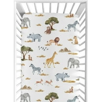 Sweet Jojo Designs Jungle Multicolor Fitted Crib Sheet