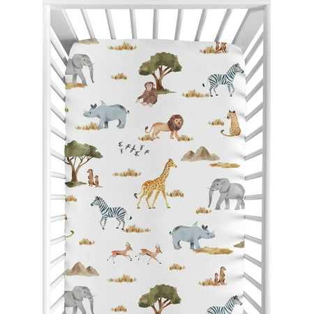 UPC: 0846480093978 | Jungle Fitted Crib Sheet Boy or Girl by Sweet Jojo Designs
