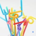 thumbnail image 2 of Dining Accessories 100PCS Disposable Straws Flexible Bendable Plastic Drinking Straws Colorful Bendy Straws for Women Men Adults Kids for Juice Drinks, 2 of 9