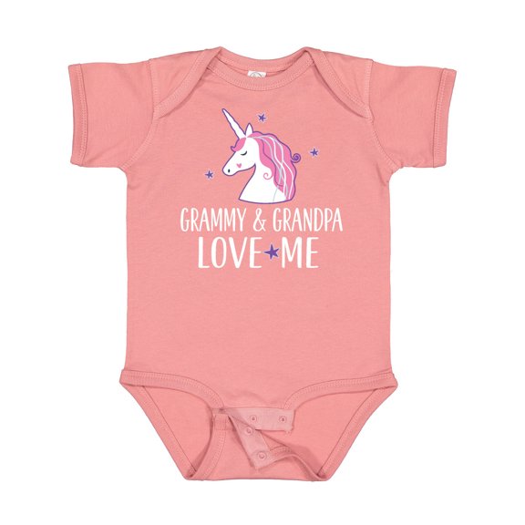 Inktastic Grammy and Grandpa Love Me Girl Unicorn Girls Baby Bodysuit