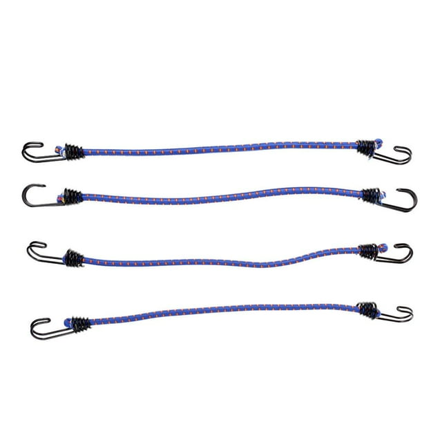 4 Piezas de Cordón Elástico para Trabajo , 17 Pulgadas, Correas para Equipaje, 2 Ganchos, Juego de Amarre , Azul Soledad Cuerda elástica