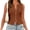 Coffee, variant on Slim Fit Women Sleeveless Button Down Knit Tank Tops