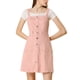 thumbnail image 5 of Vestido de mezclilla A-Line para mujer con tirantes ajustables, primavera verano, XL, rosa, 5 of 8