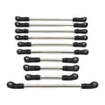 thumbnail image 4 of KLKCMS 10 Pieces Steering Linkage Servo Link Pull Rod Remote Control Car Parts Upgrades Kits for 104020 104006 1/10 RC Crawler Model black, 4 of 9