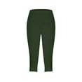 thumbnail image 4 of Patlollav Womens Yoga Pants Summer Capris High Waisted Solid Color Slim Fitting Gym Pants, 4 of 6