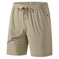 thumbnail image 4 of Aimik Men's Athletic Drawstring Shorts Side Zipper Pockets Stretch Fabric Summer Sports Shorts for Gym Workout, 4 of 6