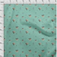 thumbnail image 4 of oneOone Polyester Spandex Turquoise Blue Fabric Floral Craft Projects Decor Fabric Printed By The Yard 56 Inch Wide, 4 of 4