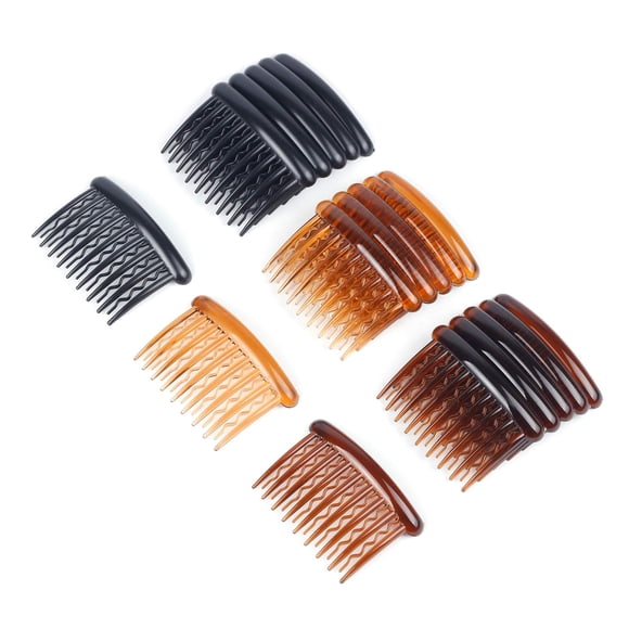 WBCBEC 18 peines de plástico para dientes, peine lateral de tortuga, accesorios para el cabello fino