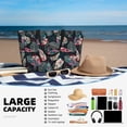 thumbnail image 5 of Pofeuu Colorful Tropical Leaves Print Beach Bag,Waterproof Sandproof Beach Tote Bag, Large Capacity Foldable Beach Bags for Women, 5 of 7