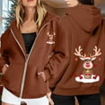 thumbnail image 2 of SRZYMJ Womens Zip Up Christmas Hoodies Oversized Hoodie Sweatshirts Fall School Fashion Outfits Long Sleeve Hooded Jackets Casual Jacket, 2 of 8