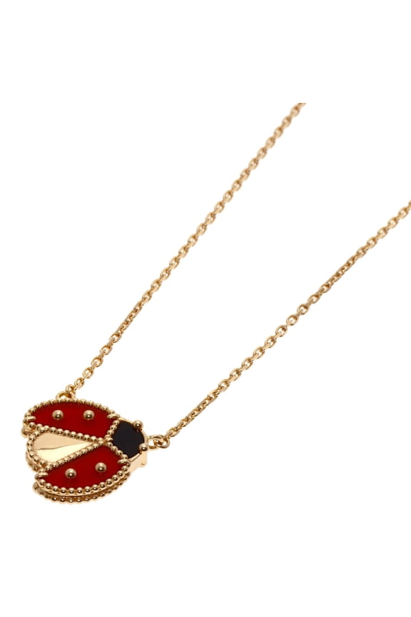 Pre-Owned Van Cleef & Arpels Lucky Spring Open Wing Ladybug Necklace, 18K Pink Gold, Women's.