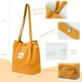 thumbnail image 2 of Wrapables Corduroy Tote Bag, Casual Everyday Shoulder Handbag, Marigold, 2 of 4