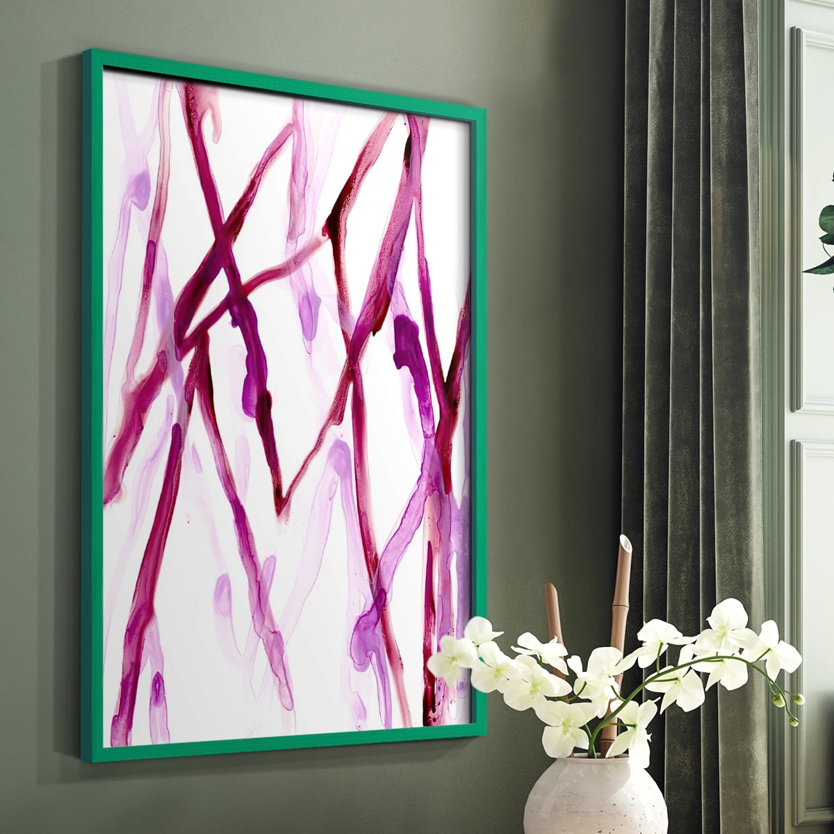 Runnel XV in Green Solid Wood 8 x 10 Framed Print