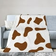 thumbnail image 1 of Brown Cow Texture Pattern Throw Blanket, Anti-Pilling Ultra-Soft Micro Fleece Cover Blanket for Bed Sofa, for All Seasons, 80"x60", 1 of 9