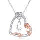 thumbnail image 1 of Collar para mujer, joyería para mujer, collar con colgante de letra y corazón de rosa de colores, joyería para aniversario, día de San Valentín., 1 of 5