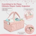 thumbnail image 2 of Baby Diaper Caddy Organizer, Nursery Storage Basket for Newborn Essentials, Travel Baby Basket for Diapers Baby Wipes, Organizer Tote Bag Storage Bin, Baby Shower Gifts (Pink), 2 of 7