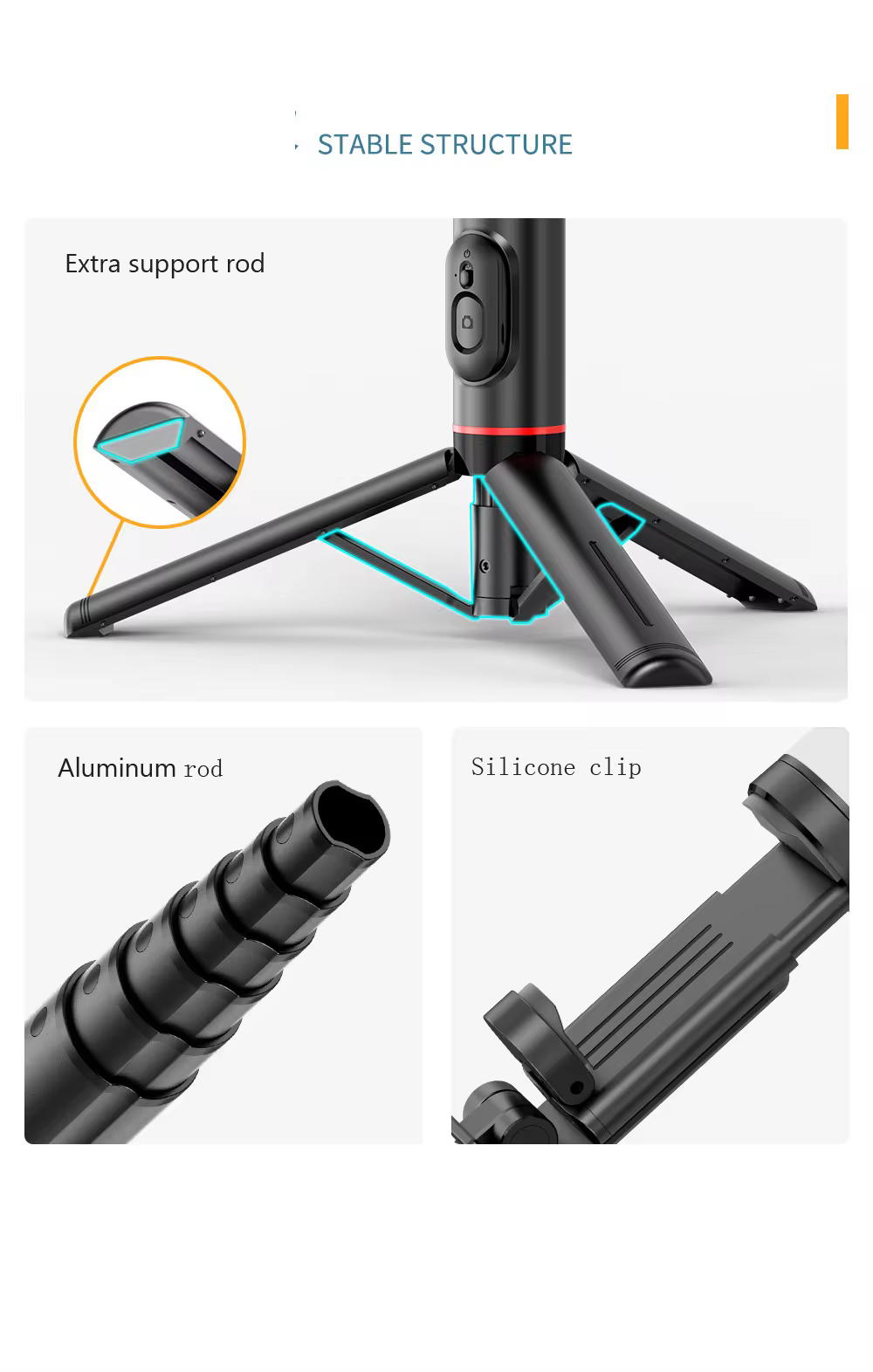 thumbnail image 4 of Innotech SC Trípode Ajustable para Teléfono de 30 Pulgadas y Selfie Stick con Control Remoto Inalámbrico, Luz Flash y Soporte para Teléfono: Trípode Portátil, Estable y Liviano para iPhone, Android y Teléfonos Inteligentes: Viajes y Vlogging, 4 of 9