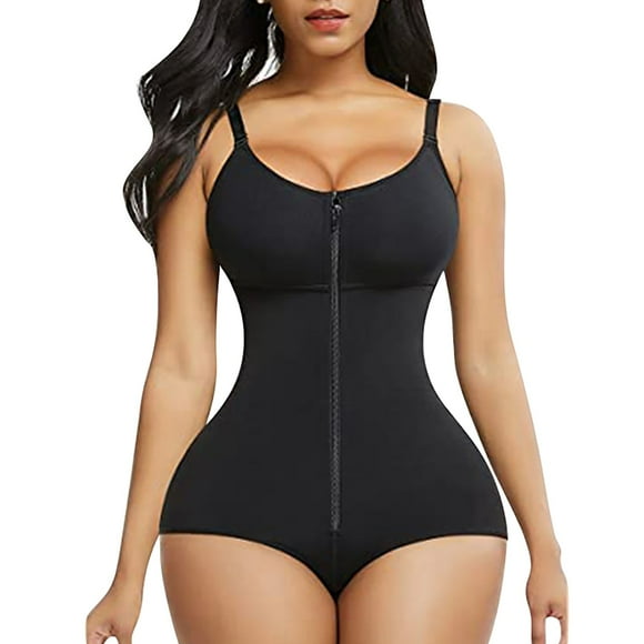 WTXUE Womens Panties Shaping & Control Camisole Tops Bladder Control Underwear Ladies' Zipper Bodysuit Suspender Hip Lift Seamless Breathable Corset Bodysuit Bra Zip up Black 6XL