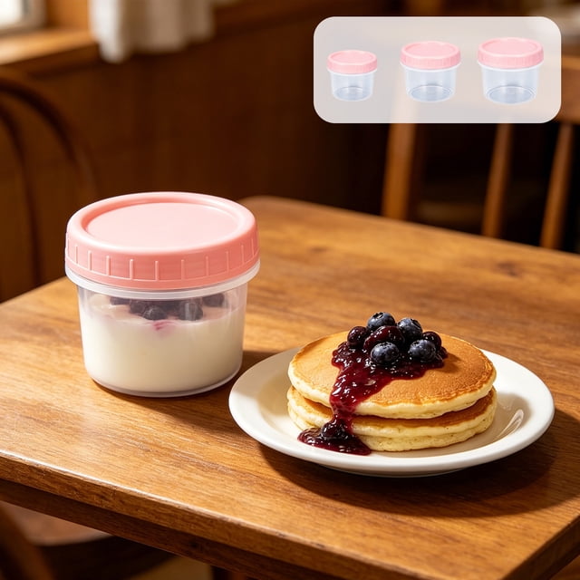 Sentmoon Food Storage Containers with Lids Food Containers Household Store Yogurt Pudding Ice Cream Dessert Food Preservation Box Sealed Container
