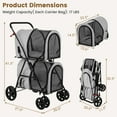 thumbnail image 3 of Gymax 4-in-1 Double Pet Stroller w/ Detachable Carrier Travel Carriage for Cats Grey, 3 of 8