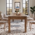 thumbnail image 5 of Finmind 78.74-inch Long Solid Wood Dining Table for 6-8, Farmhouse Kitchen Table with Simple yet Sturdy Legs, for Kitchen, Living Room, Brown, 5 of 9