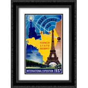 Paris / International Exposition 1937 2x Matted 18x24 Black Ornate Framed Art Print by Lilden