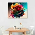 thumbnail image 3 of Nawypu Colorful Rose Wall Art Abstract Graffiti Rainbow Flower Canvas Prints Pictures Decor  Modern Watercolor Black Background Painting Artwork for Living Room Bathroom Bedroom Home Decorations, 3 of 5