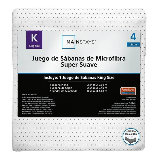 Juego De Sábanas Mainstays King Size Dots Gris Blanco