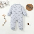 thumbnail image 2 of Actgleam Newborn Baby Girls Boys Romper Long Sleeve Zip-Up Pajamas Bodysuit,3-6Months, 2 of 5
