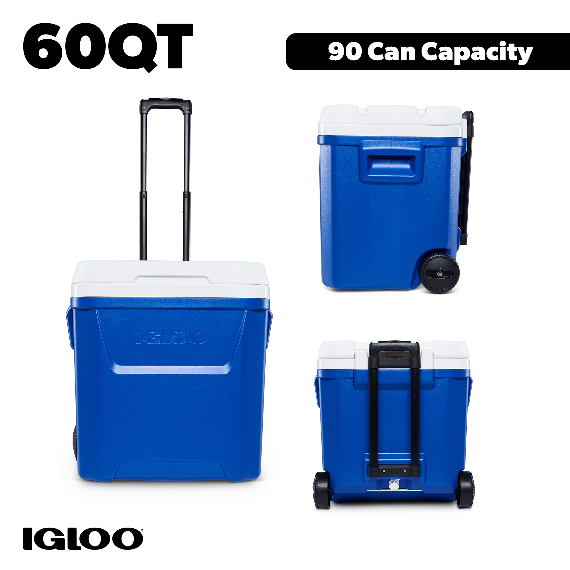Igloo Laguna 60qt Wheeled Ice Chest Cooler Blue