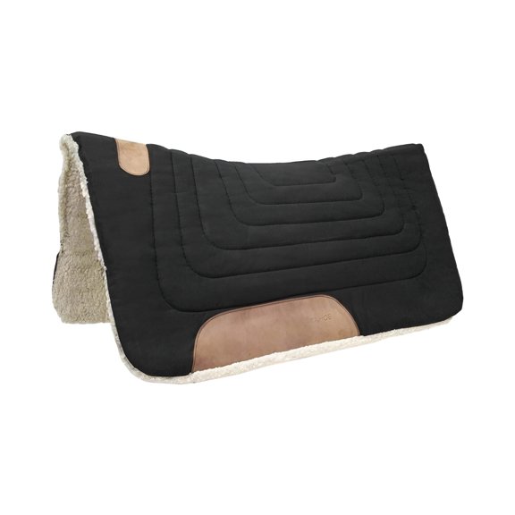 Tahoe Tack Western Canvas Contoured Wool Felt Extra Comfort Saddle Pad- Black