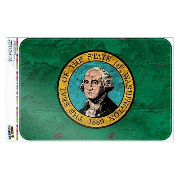 Rustic Washington State Flag Distressed USA Home Business Office Sign