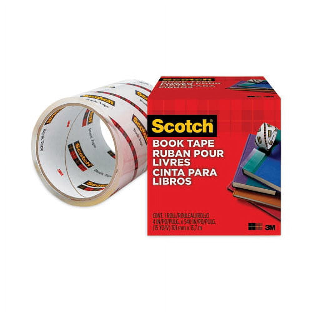 Book Tape, 3" Core, 4" X 15 Yds, Clear | Bundle of 2 Rolls