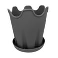 thumbnail image 3 of Colaxi Flowerpot Flower Plant Container with Base Versatile Portable with Drainage Hole Planter Box for Courtyard Living Room Potted Gray, 3 of 8