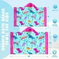 thumbnail image 4 of Dinosaur Girls Beach Towel with Hoodie for Kids Toddlers Age 4-8, Pink Bath Towels Shower Wrap for Girls, Hooded Poncho Beach Blanket for Pool Swimming Cute Wearable Bath Towel for Child Dino Girl 04, 4 of 4