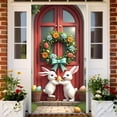 thumbnail image 6 of 2PCS Happy Easter Rabbit Wreath Porch Banner Sign Easter BunnyEgg Flower Decor Front Door Cover Decorative Hanging Welcome BannerFlag Easter Farmhouse Home Holiday Party Supplies Decoration 71x35Inch, 6 of 9