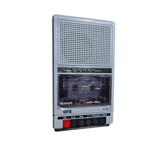 Casetera Clásica Estilo Shoe Box QFX RETRO 40 Reproduce y Graba Casete + Bluetooth, USB, Radio FM, Phones y Auxiliar
