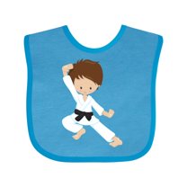 Inktastic Karate Boy, Cute Boy, Black Belt, Brown Hair Boys Baby Bib
