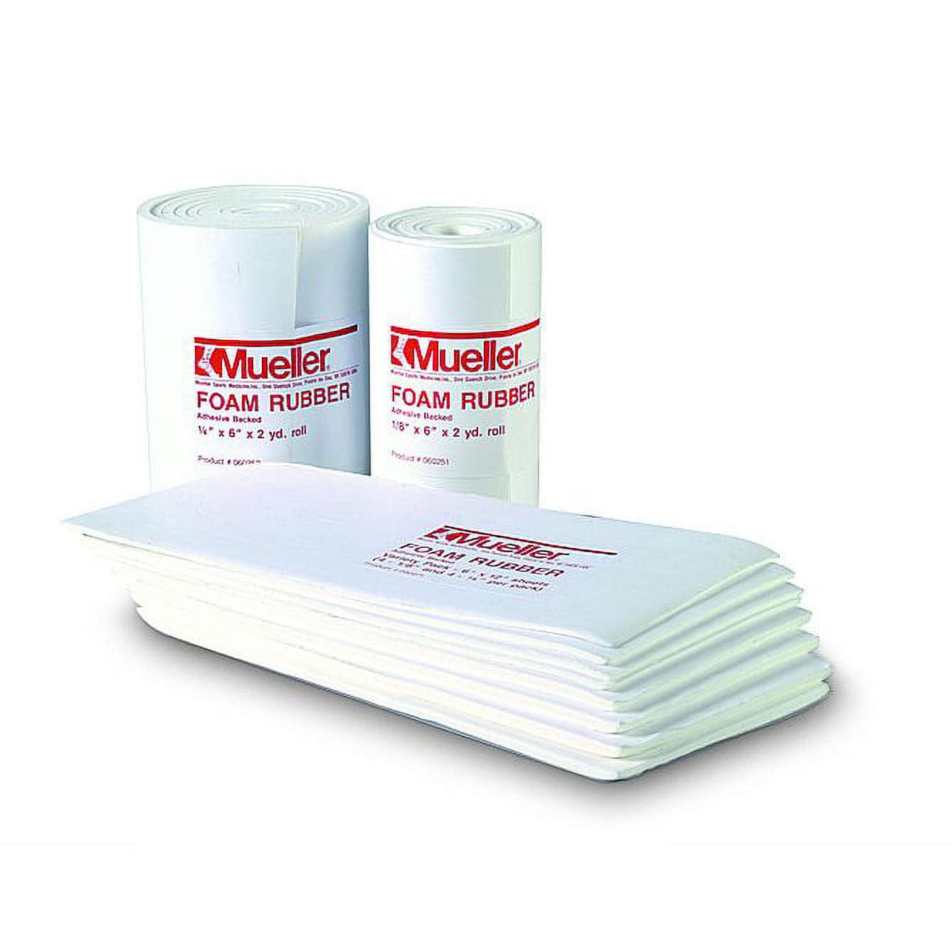 Mueller 0602 Adhesive Backed Foam Rubber: 6 in x 12 in. (White)