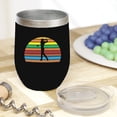 thumbnail image 2 of Distressed Shadow of a Swinging Male Golf Player, Golfing or Golfer Themed Merch Gift, Black 12oz Insulated Wine Tumbler, 2 of 5