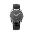 thumbnail image 6 of Uxcell Cowhide Leather Band Deployment Buckle Watch Strap 17mm Leather Strap, Black, Silver, 6 of 7