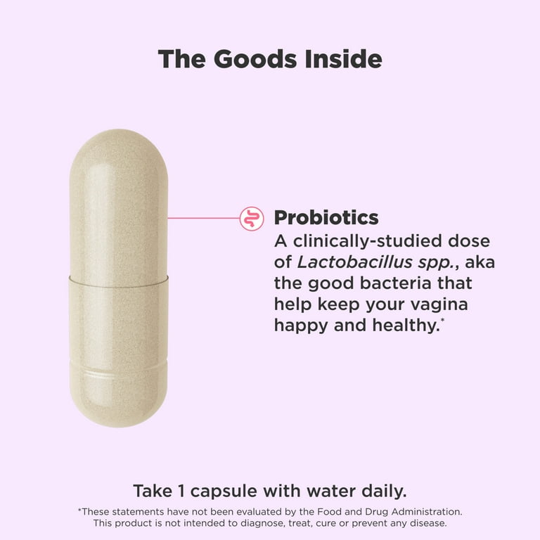 OLLY Happy Hoo-Ha, Women's Probiotic, Vaginal Health, Capsule Supplement, 25 Ct