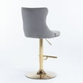 thumbnail image 5 of Swivel Upholstered Bar Stools with Button Tufted Back,(Gray,Set of 4), 5 of 8