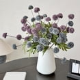 thumbnail image 4 of KGJQ Artificial Pompon Mum, 5 Heads Faux Mini Chrysanthemums Ball, Small Fake Flower Stem for Vase Filler, DIY Bouquet, Autumn Table Centerpiece, Flower Arrangements, 4 of 8