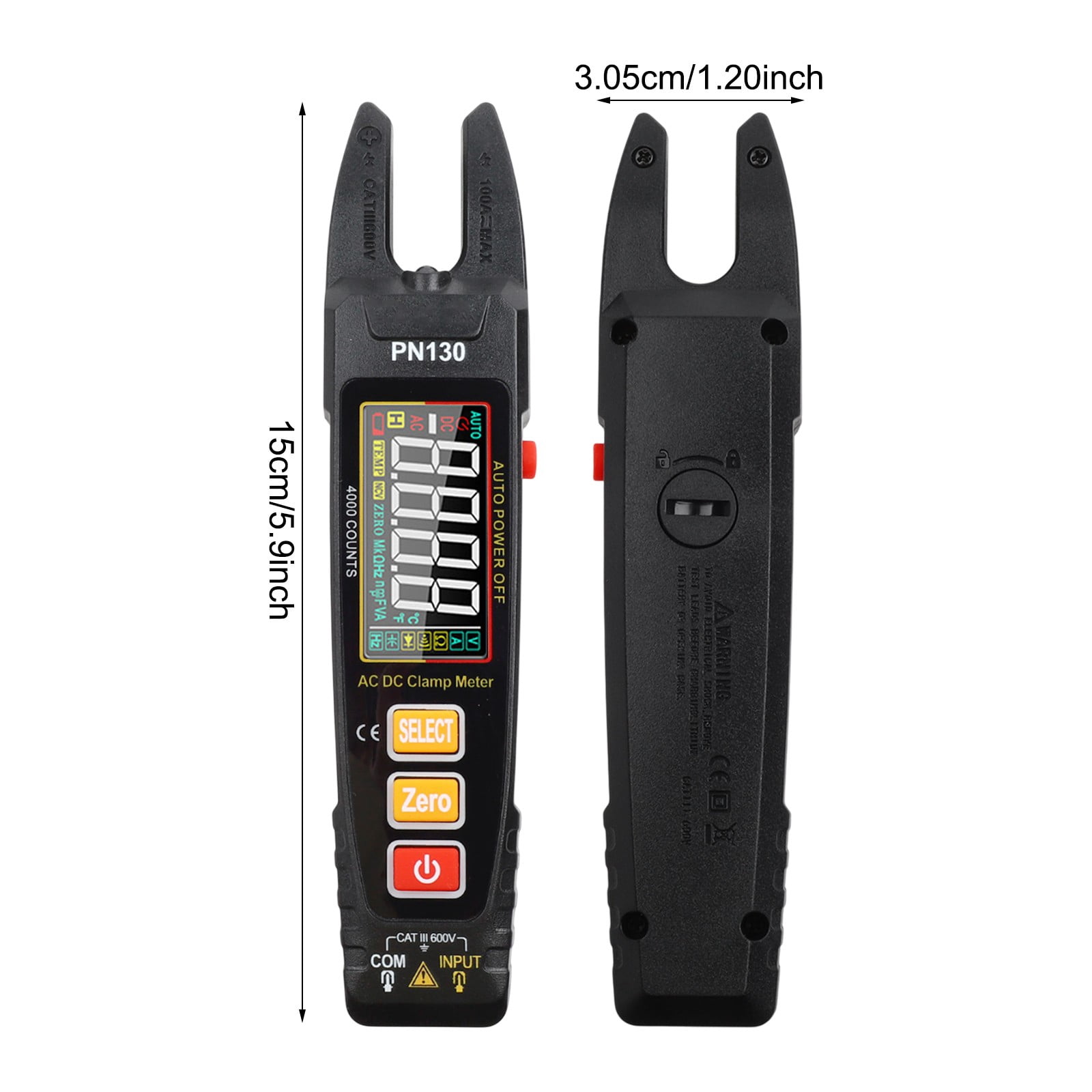 Yannee PN130 Digital U-shaped Clamp Meter Smart VA Color Screen Multimeter Rechargeable