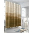 thumbnail image 3 of Shower Curtain Gradient Brown Shower Curtains for Bathroom, Waterproof Polyester Shower Curtain Set with Hooks, Extra Long 72" x 78" Oil Painting Texture, 3 of 6