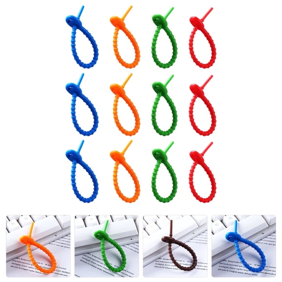 NICEXMAS Silicone Cable Organizer Nicexmas Assorted Colors Anti-Winding Cord Holder 12Pcs