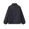 thumbnail image 6 of LumiAtelier Ladies Soft Knit Polka Dot Pullover Half Zip Stand Collar Long Sleeve Windproof Cuff Sweatshirt For Fall Winter Daily Outing, 6 of 7